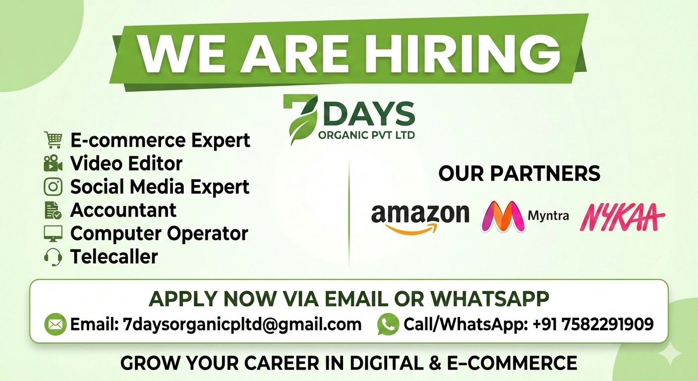 7 Days Organic Pvt Ltd Hiring